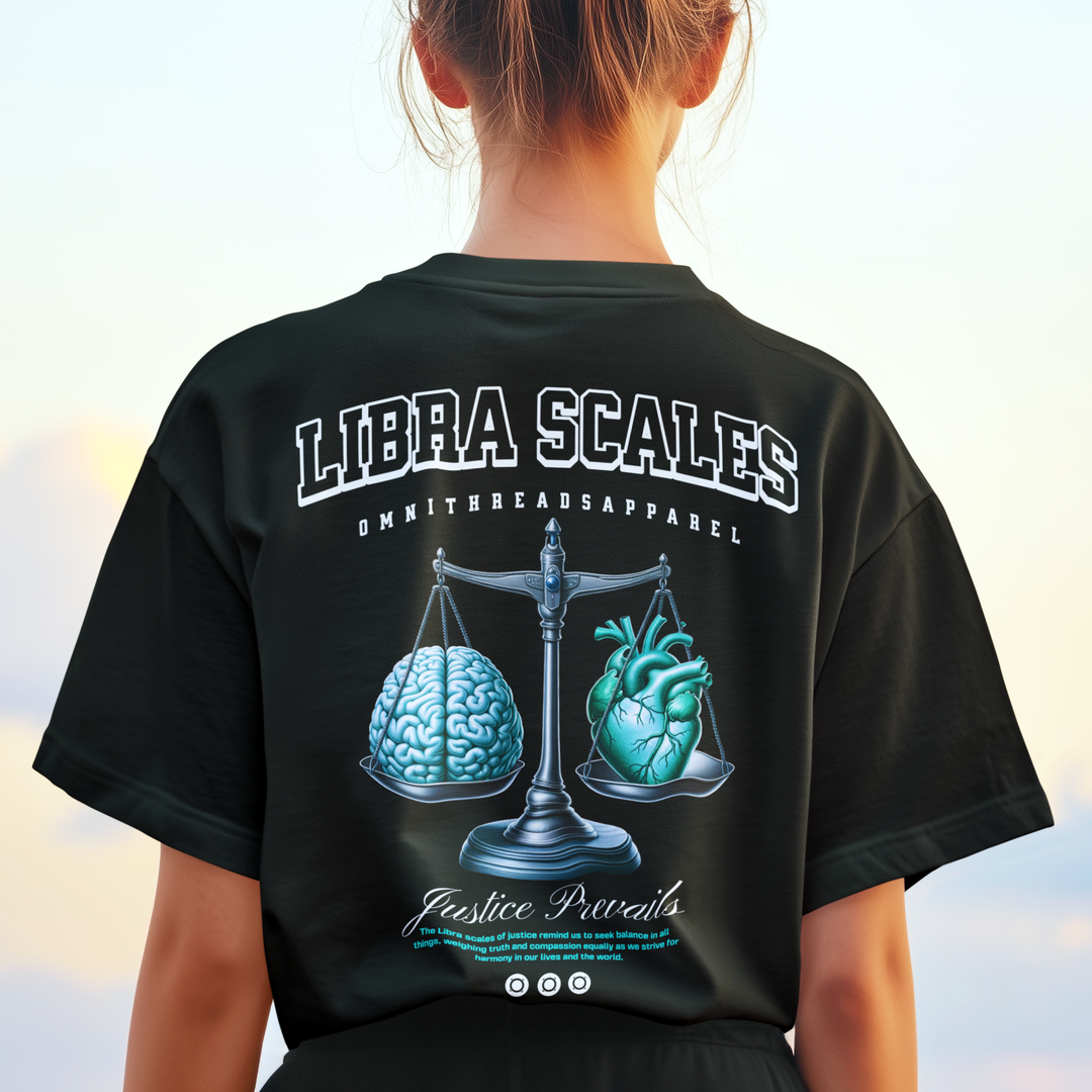 Libra Scales - Oversize Deep Drop Shoulder Tee