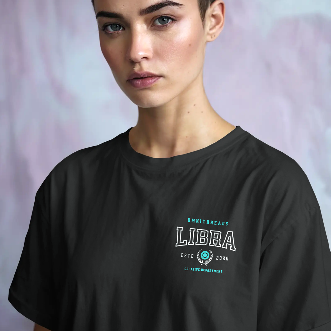 Libra Scales - Oversize Deep Drop Shoulder Tee
