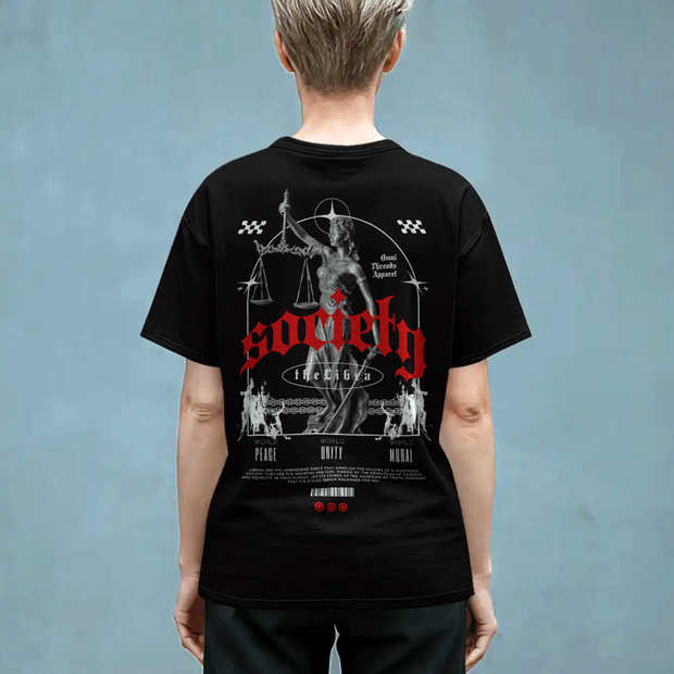 Libra Society - Oversize Deep Drop Shoulder Tee