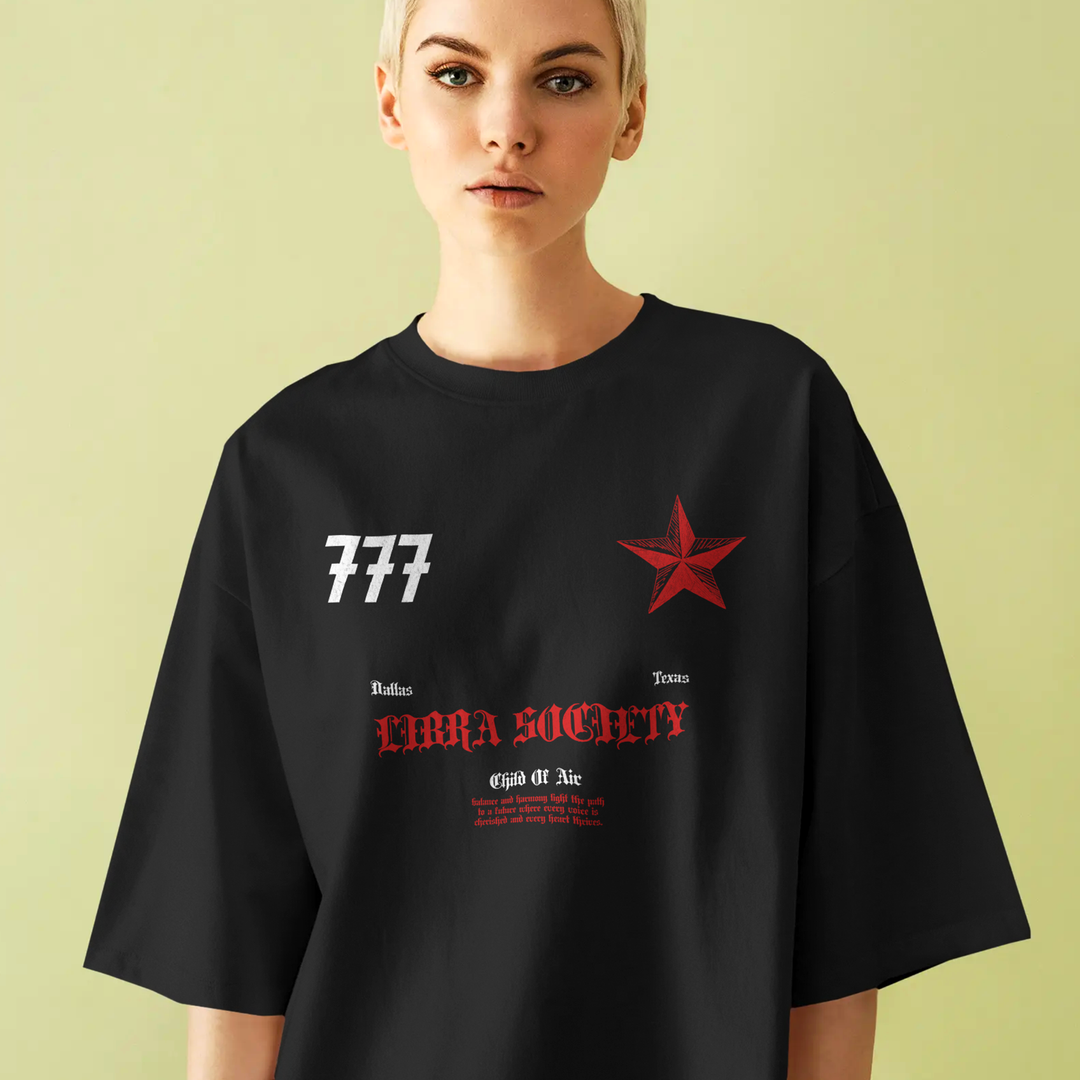 Libra Society - Oversize Deep Drop Shoulder Tee