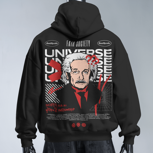 Albert Einstein - Oversized Streetwear Fleece Hoodie