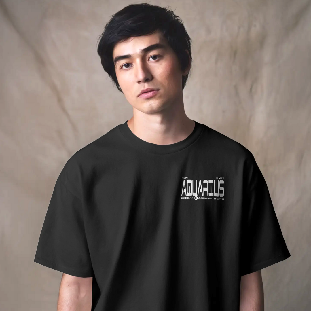 Life Of Aquarius - Oversize Deep Drop Shoulder Tee