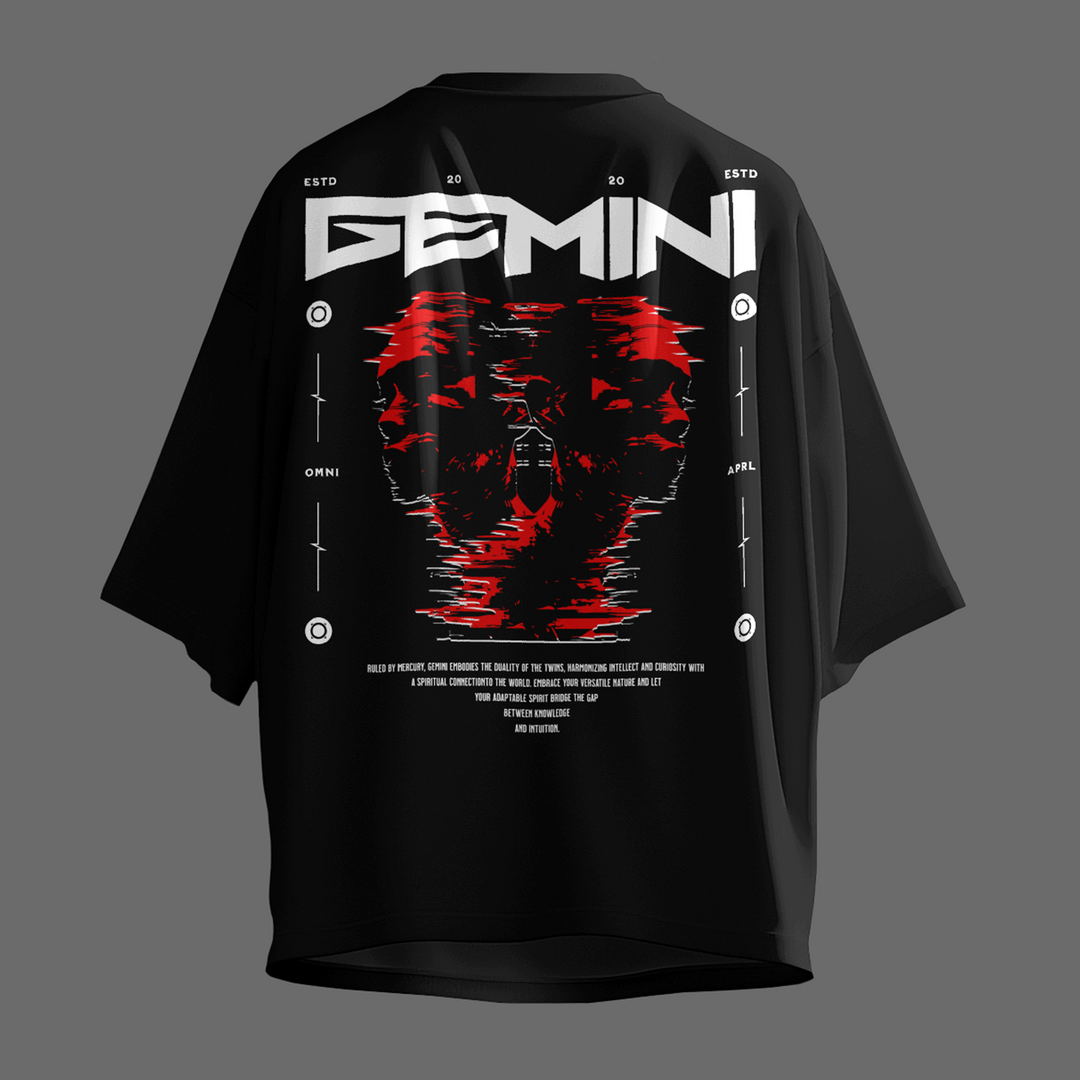 Gemini In Retrograde - Oversize Deep Drop Shoulder Tee