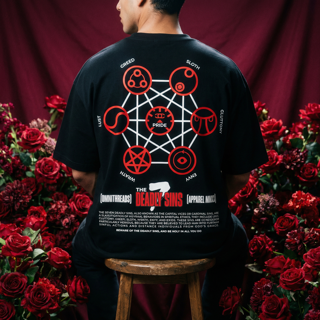 The 7 Deadly Sins - Oversized Drop Shoulder Tee