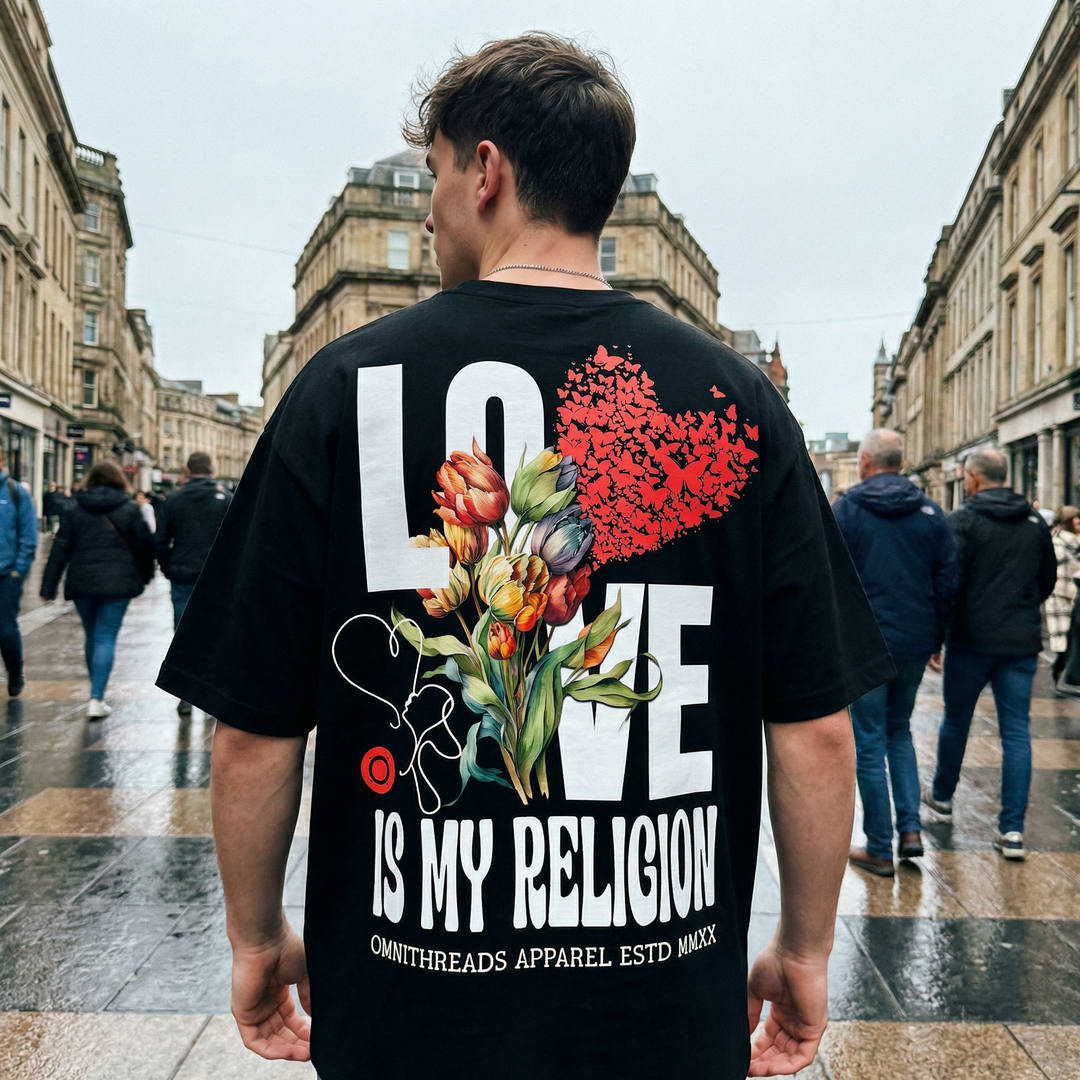 Love Is My Religion - Oversized Drop Shoulder Tee
