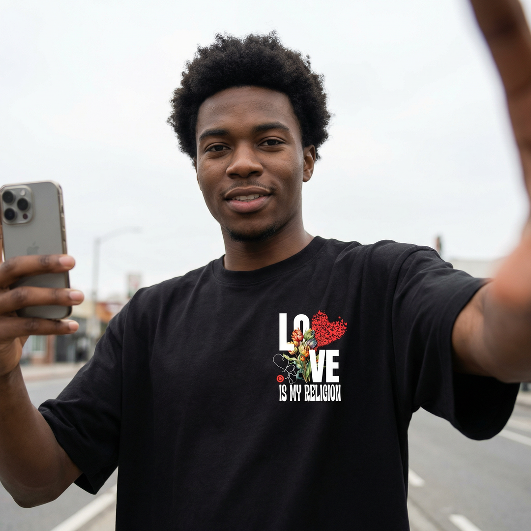 Love Is My Religion - Oversized Drop Shoulder Tee
