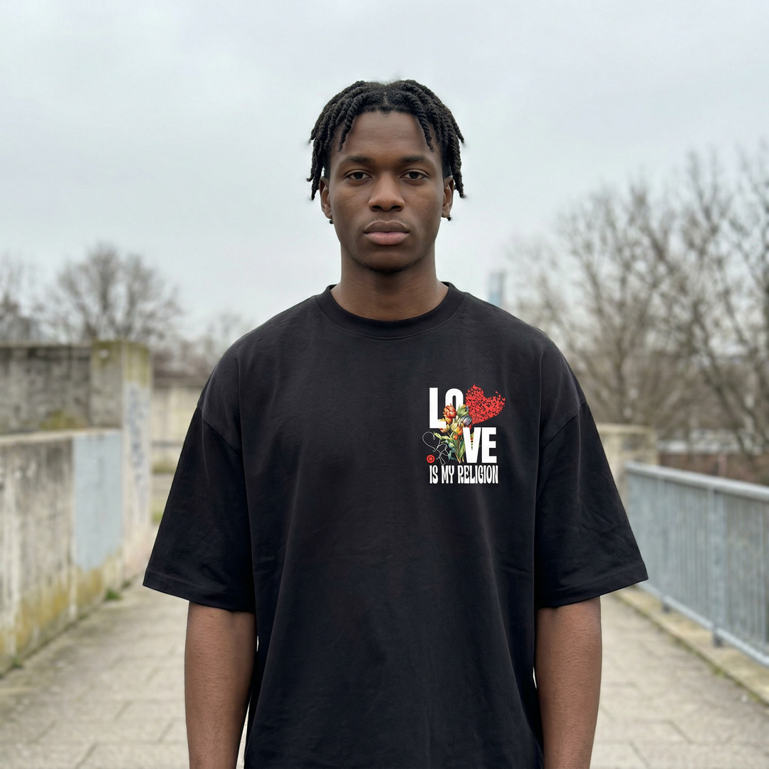 Love Is My Religion - Oversized Drop Shoulder Tee