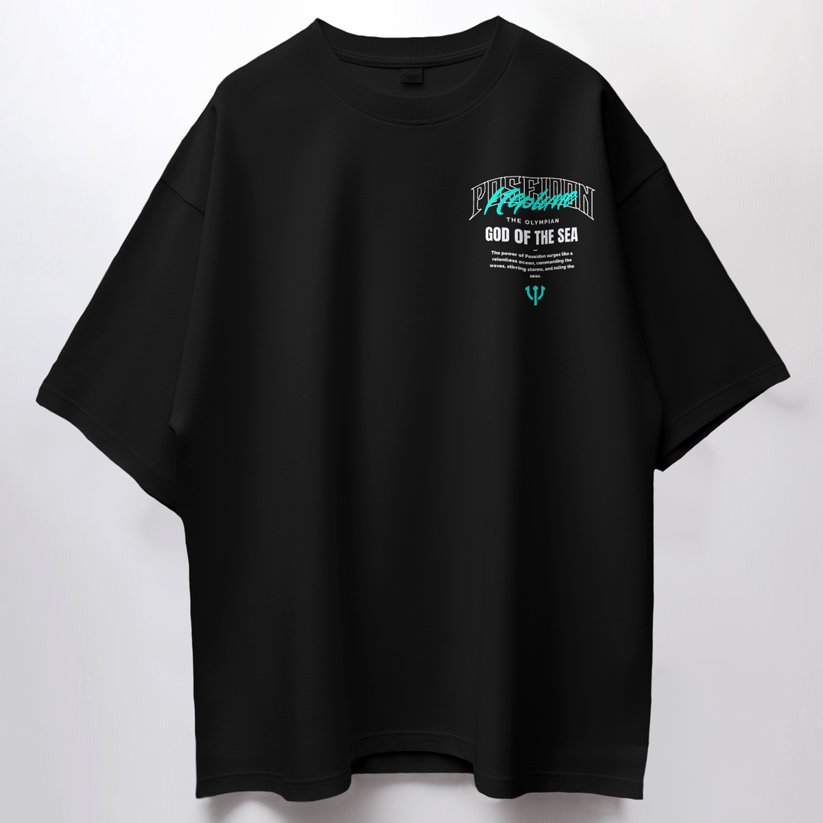 Additional product view 6 of the black poseidon of neptune oversized drop shoulder tee