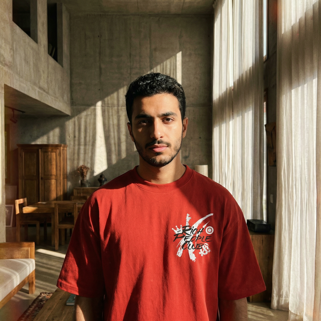 Rich People Club - Oversized Drop Shoulder Tee