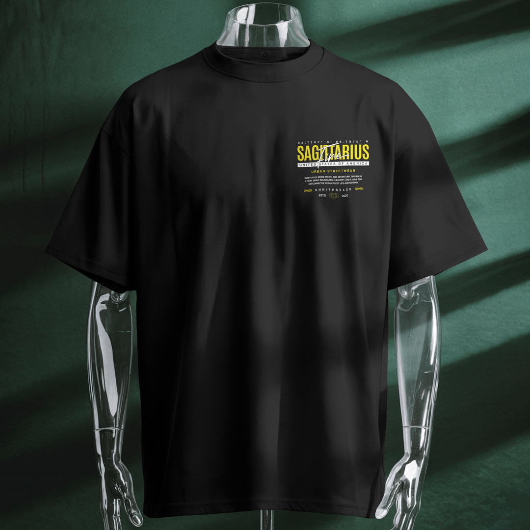 Sagittarius Fire Tribe - Oversize Deep Drop Shoulder Tee