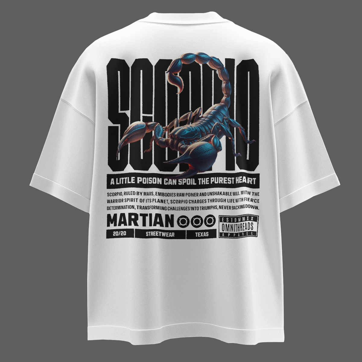 Scorpio On Mars - Oversized Drop Shoulder Tee — product image 5