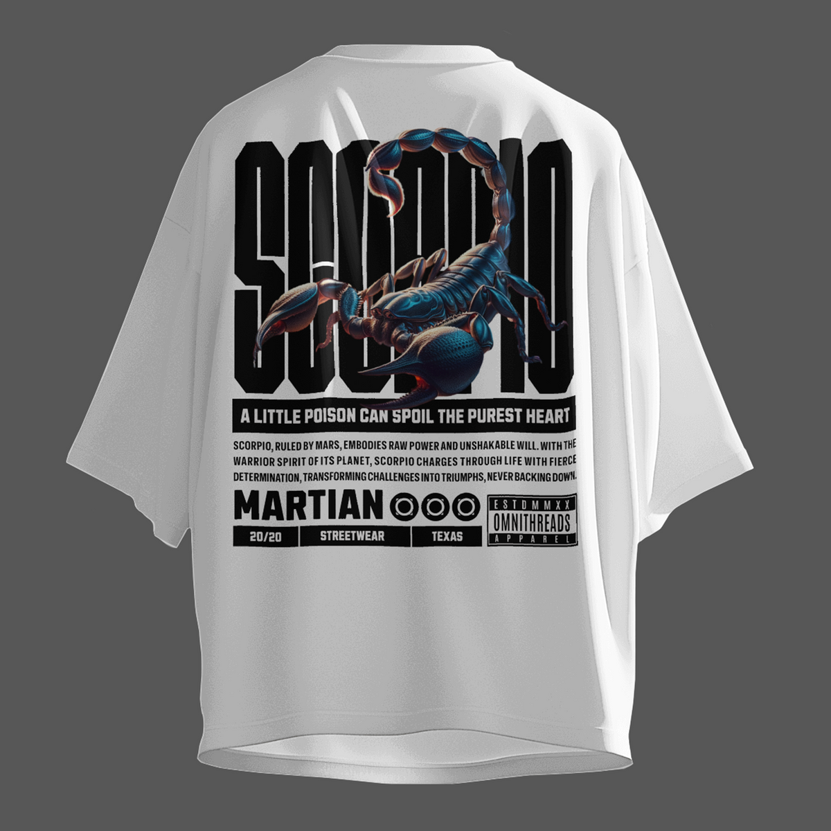 Scorpio On Mars - Oversized Drop Shoulder Tee — product image 7