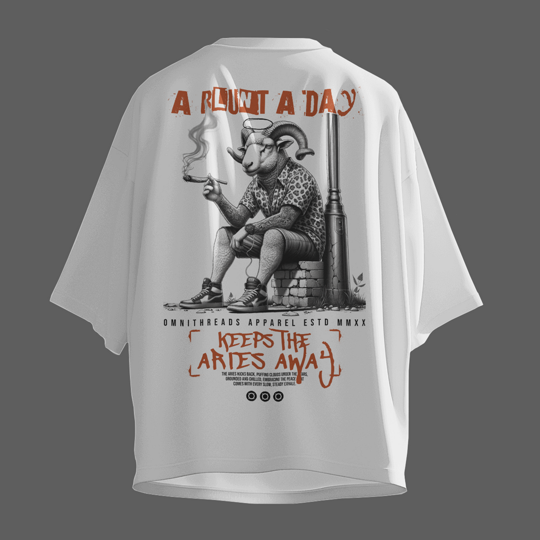 Smokin Aries - Oversize Deep Drop Shoulder Tee