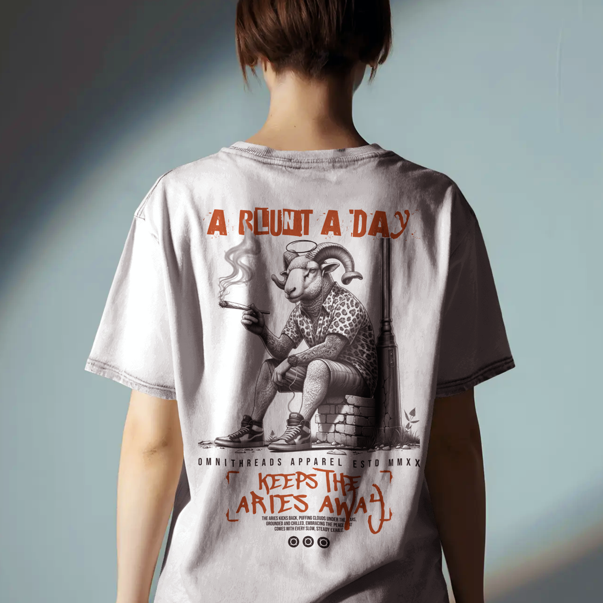 Smokin Aries - Oversized Drop Shoulder Tee — product image 1