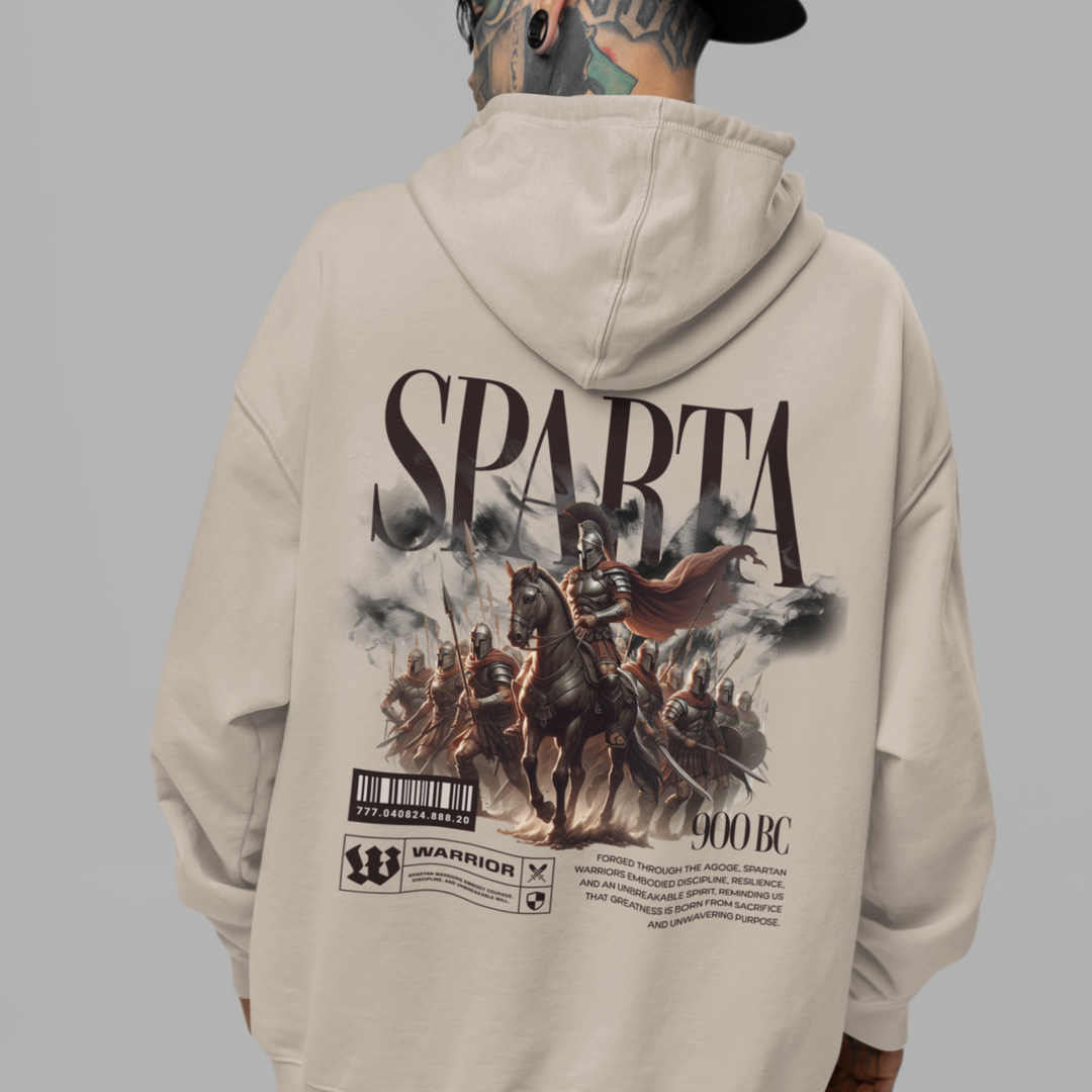 Spartan Spirit - Oversized Streetwear Fleece Hoodie