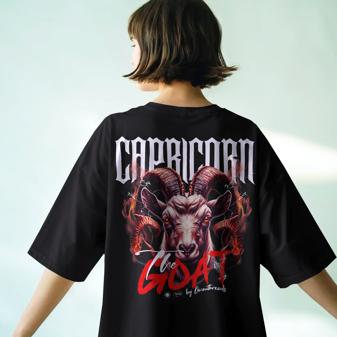 The Greatest Of All Time Capricorn - Oversize Deep Drop Shoulder Tee