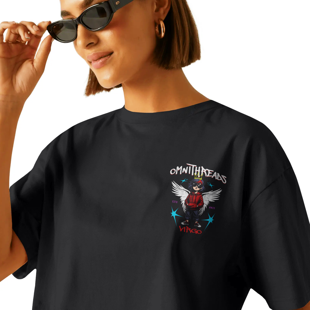 The Girl Next Door Is A Virgo - Oversize Deep Drop Shoulder Tee