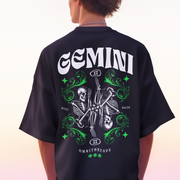 Two Sided Gemini - Oversize Deep Drop Shoulder Tee