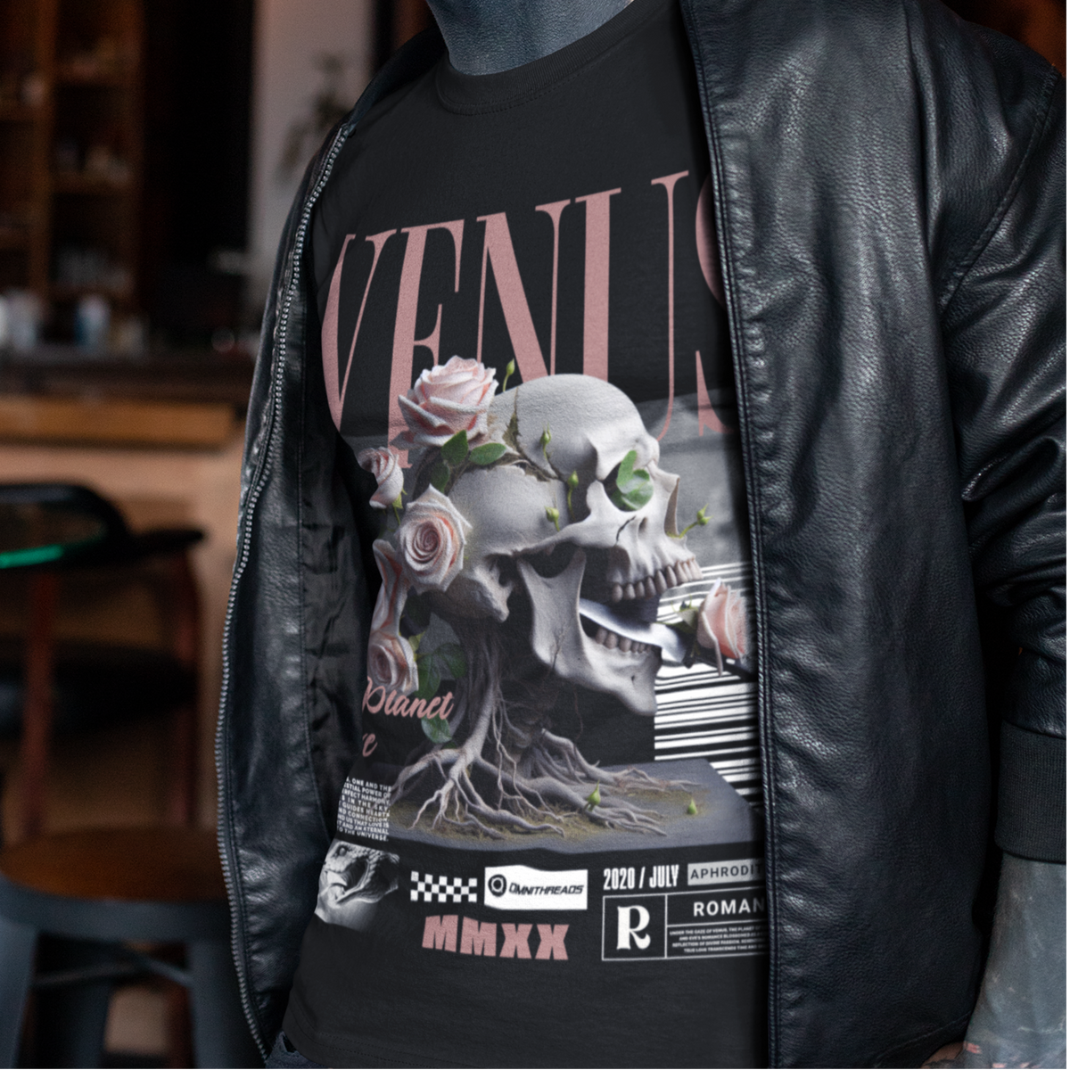 Additional product view 3 of the black venus oversized drop shoulder tee