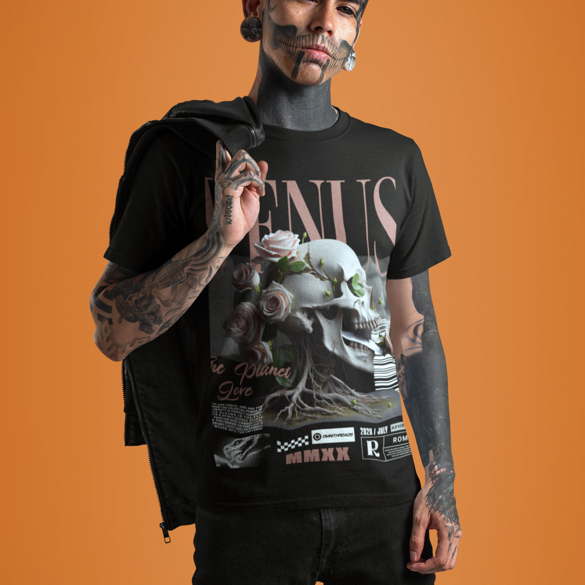 Additional product view 5 of the black venus oversized drop shoulder tee