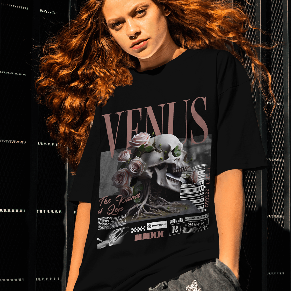 Additional product view 4 of the black venus oversized drop shoulder tee