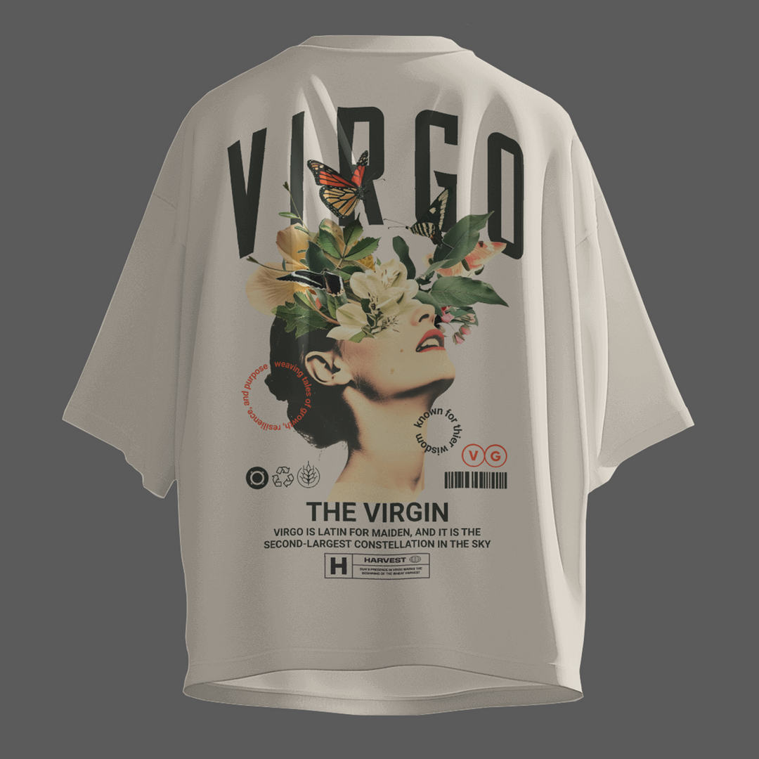 Virgo The Virgin - Oversize Deep Drop Shoulder Tee