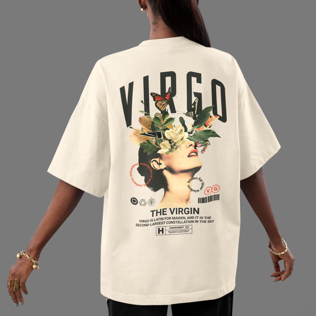 Virgo The Virgin - Oversize Deep Drop Shoulder Tee