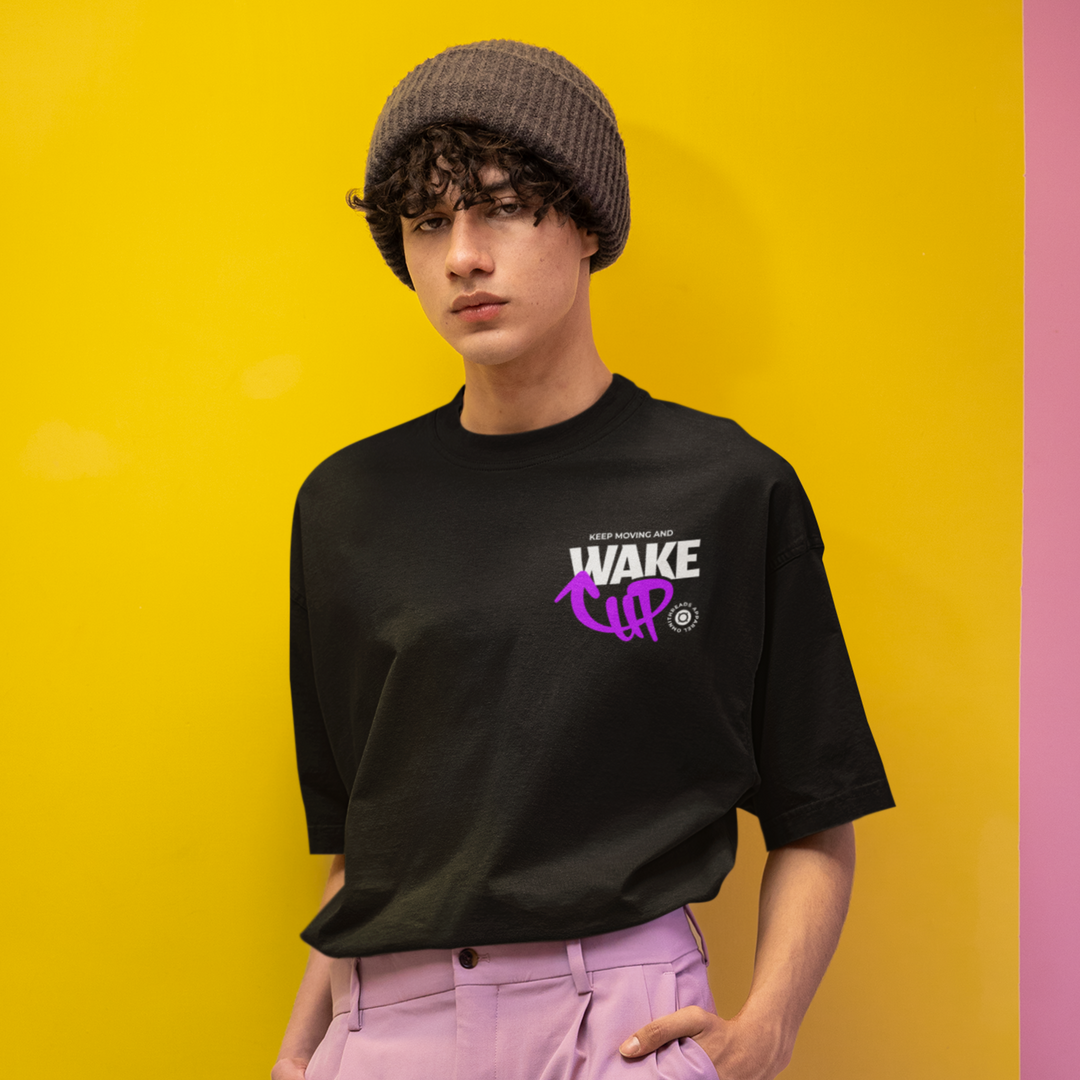 Wake Up - Oversize Deep Drop Shoulder Tee