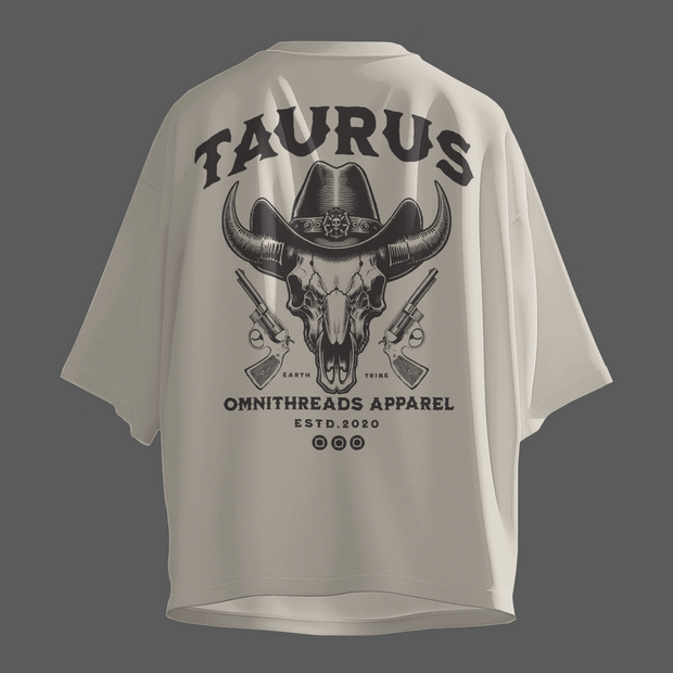 Wild West Taurus - Oversize Deep Drop Shoulder Tee