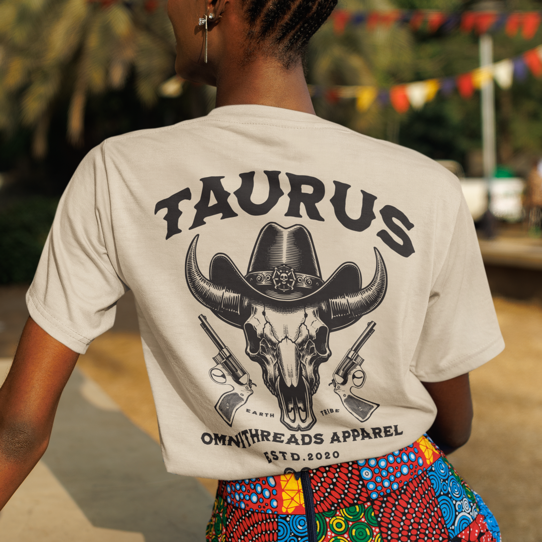 Wild West Taurus - Oversize Deep Drop Shoulder Tee